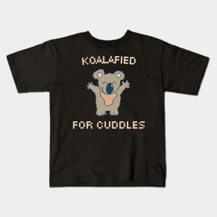 Koalafied for Cuddles, 8-Bit Pixel Art Koala Kids T-Shirt